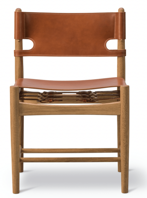 Spanish Dining Chair - Fredericia - Chairs - Cognac Leather/Soaped Oak - HORNE