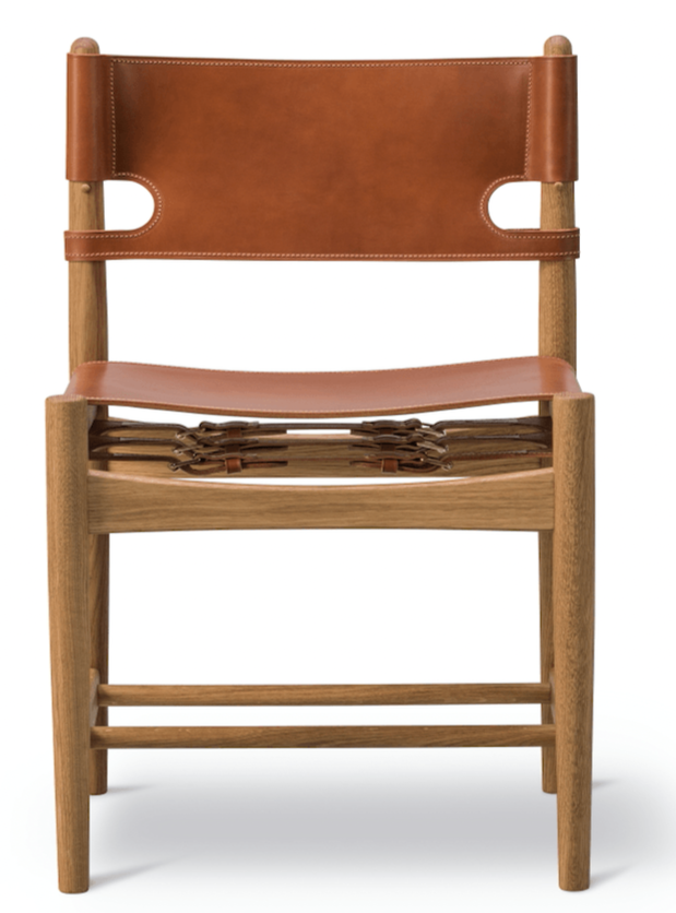Spanish Dining Chair - Fredericia - Chairs - Cognac Leather/Soaped Oak - HORNE