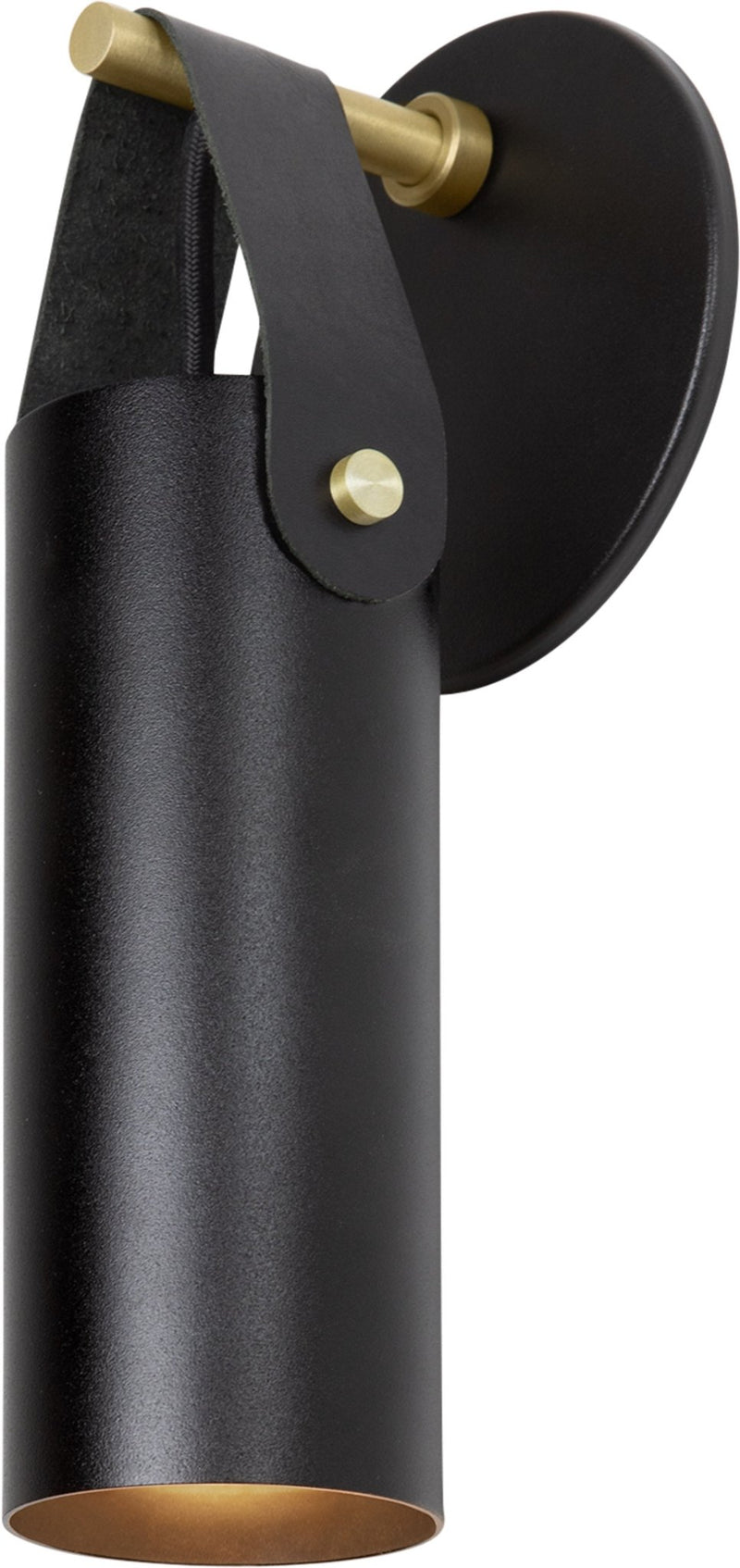 Spero Wall Sconce - Cerno - Pendants - Black with Black Leather - No Bulb Included - E26 Medium Base Socket - HORNE