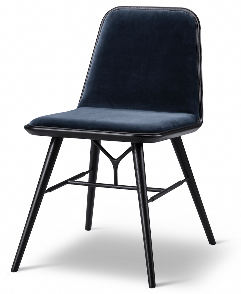 Spine Wood Base Chair - Black Lacquered Oak - Fredericia - Chairs - Harald 182 - HORNE