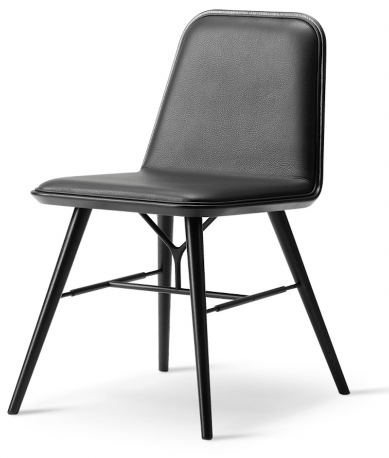 Spine Wood Base Chair - Black Lacquered Oak - Fredericia - Chairs - Harald 182 - HORNE
