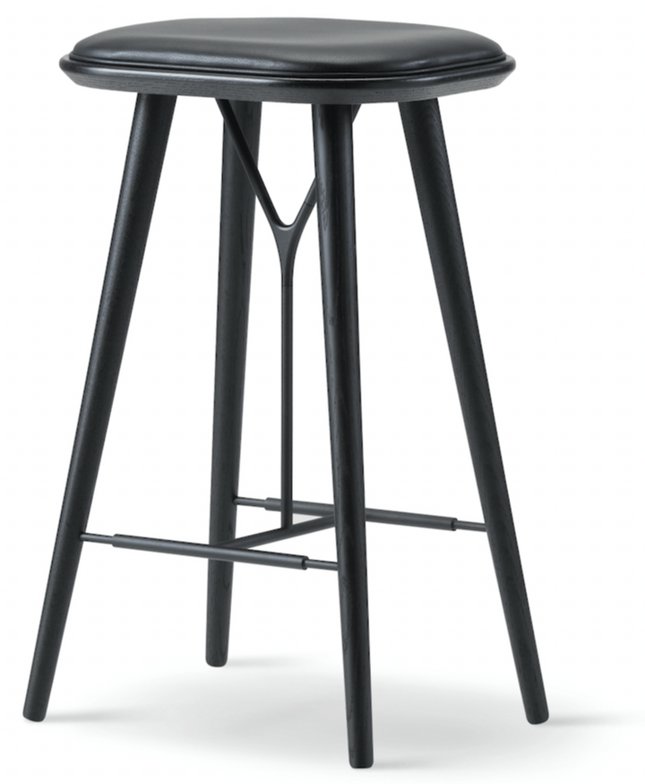 Spine Wood Base Stool - Black Lacquered Oak - Fredericia - Stools + Benches + Ottomans - Counter Height - Primo 88 - HORNE