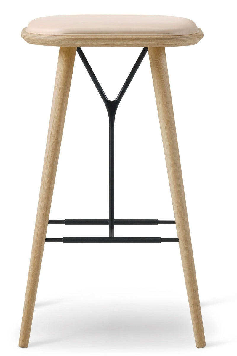 Spine Wood Base Stool - Lacquered Oak - Fredericia - Stools + Benches + Ottomans - Counter Height - Vegeta 90 - HORNE