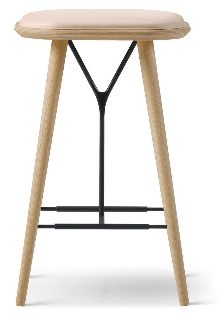 Spine Wood Base Stool - Lacquered Oak - Fredericia - Stools + Benches + Ottomans - Counter Height - Vegeta 90 - HORNE