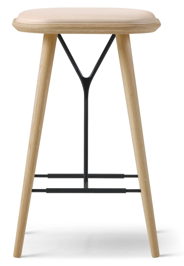 Spine Wood Base Stool - Lacquered Oak - Fredericia - Stools + Benches + Ottomans - Counter Height - Vegeta 90 - HORNE