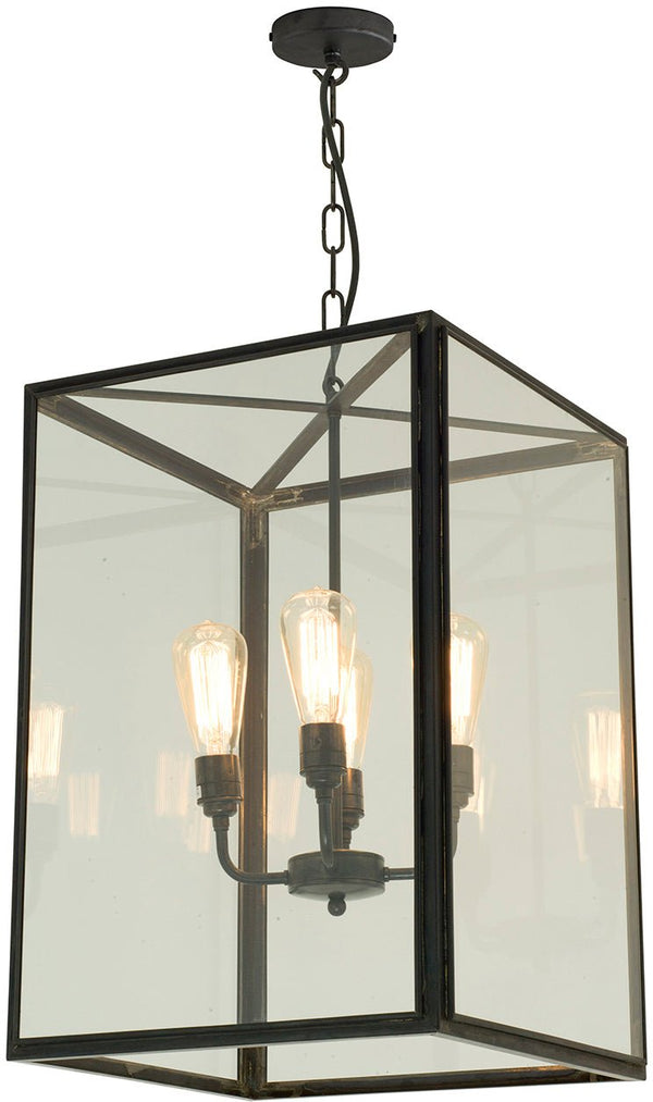 Square Pendant With 4 Lampholders Open Top - Extra Large