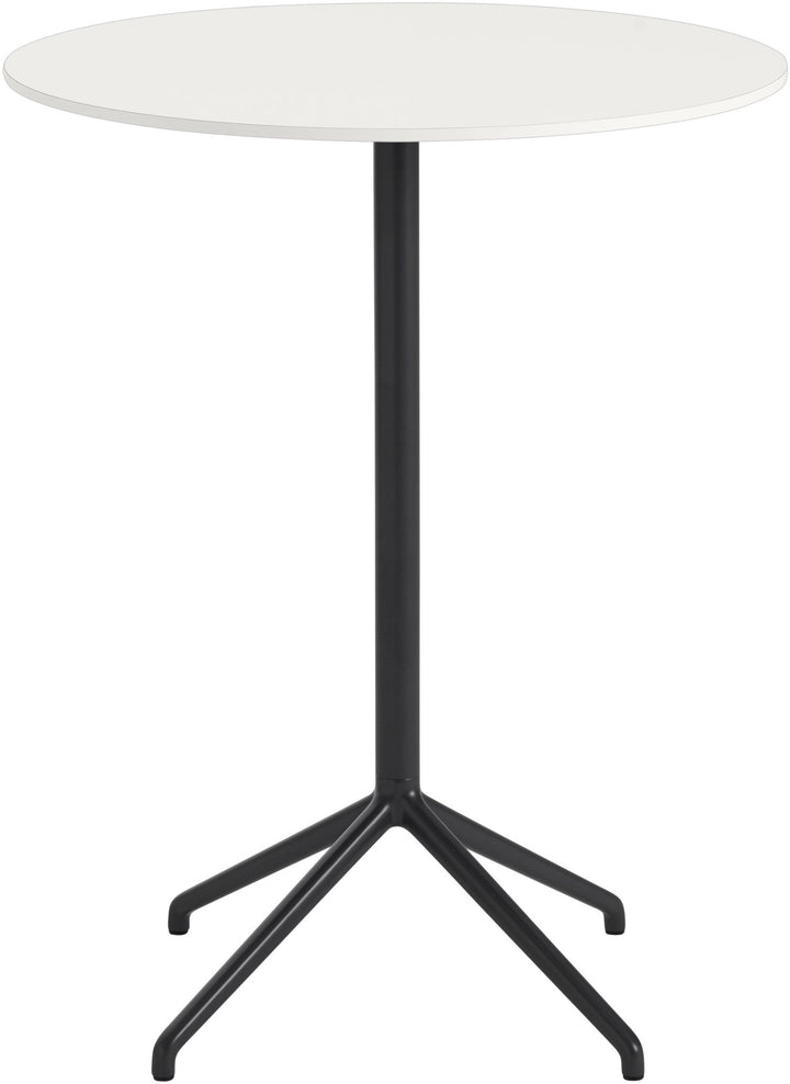Still Round Cafe Table - Medium - Muuto - Table + Task - White Top & Black Base - HORNE