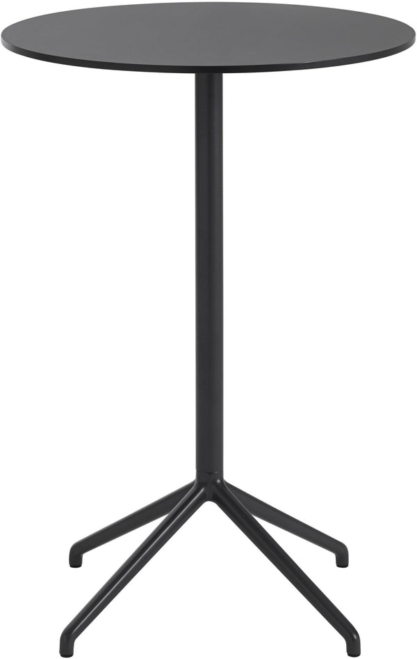 Still Round Cafe Table - Medium - Muuto - Table + Task - Black Top & Black Base - HORNE
