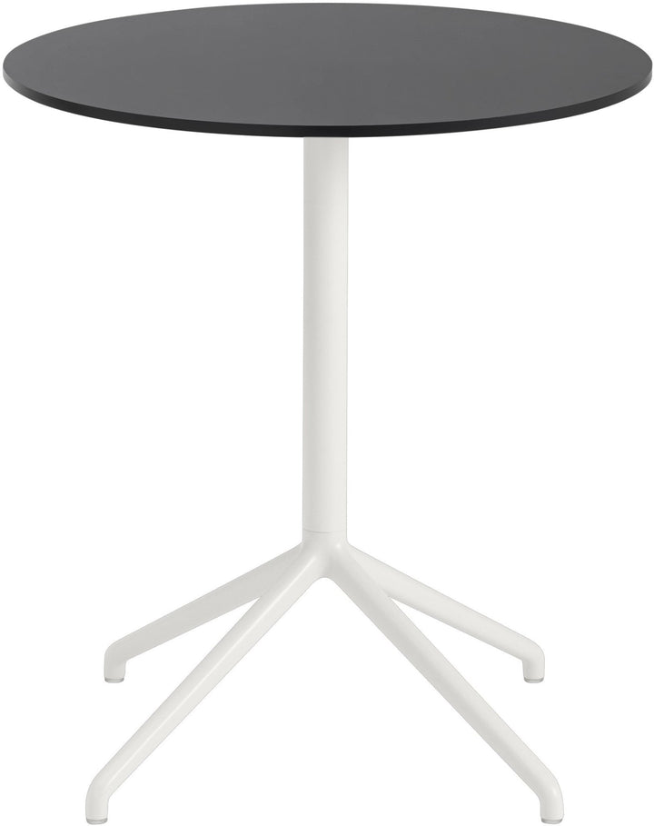 Still Round Cafe Table - Small - Muuto - Table + Task - Black Top & White Base - HORNE