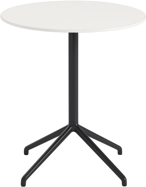 Still Round Cafe Table - Small - Muuto - Table + Task - White Top & Black Base - HORNE
