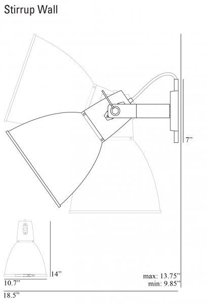 Stirrup 3 Wall Sconce AluminumOriginal BTC
