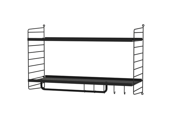 String Hallway Shelving - Unit D - String Furniture - Shelving - Black - HORNE