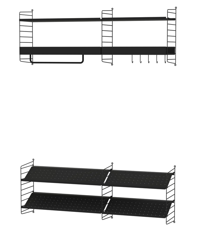 String Hallway Shelving - Unit H - String Furniture - Shelving - Black - HORNE