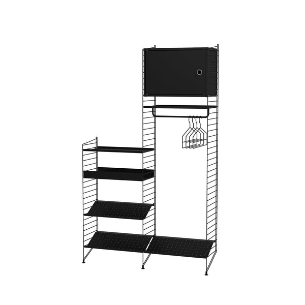 String Hallway Shelving - Unit U - String Furniture - Shelving - Black - HORNE