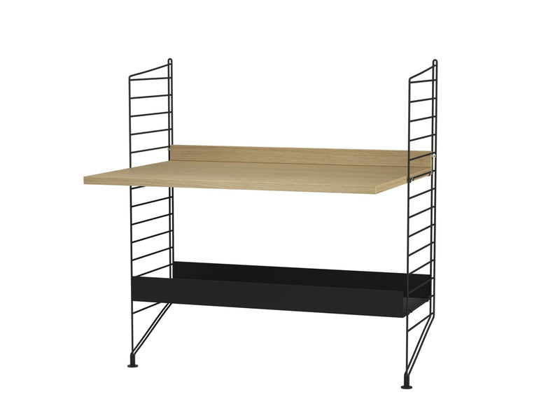 String Kids Room Shelving/Desk - Unit A - String Furniture - Shelving - Walnut/Black - HORNE