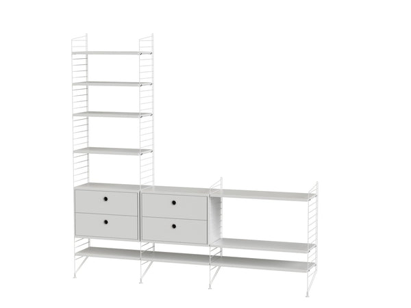 String Living Room Shelving - Unit J - String Furniture - Shelving - White - HORNE