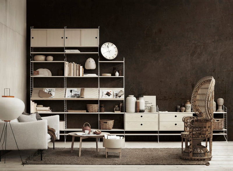 String Living Room Shelving - Unit J - String Furniture - Shelving - White - HORNE