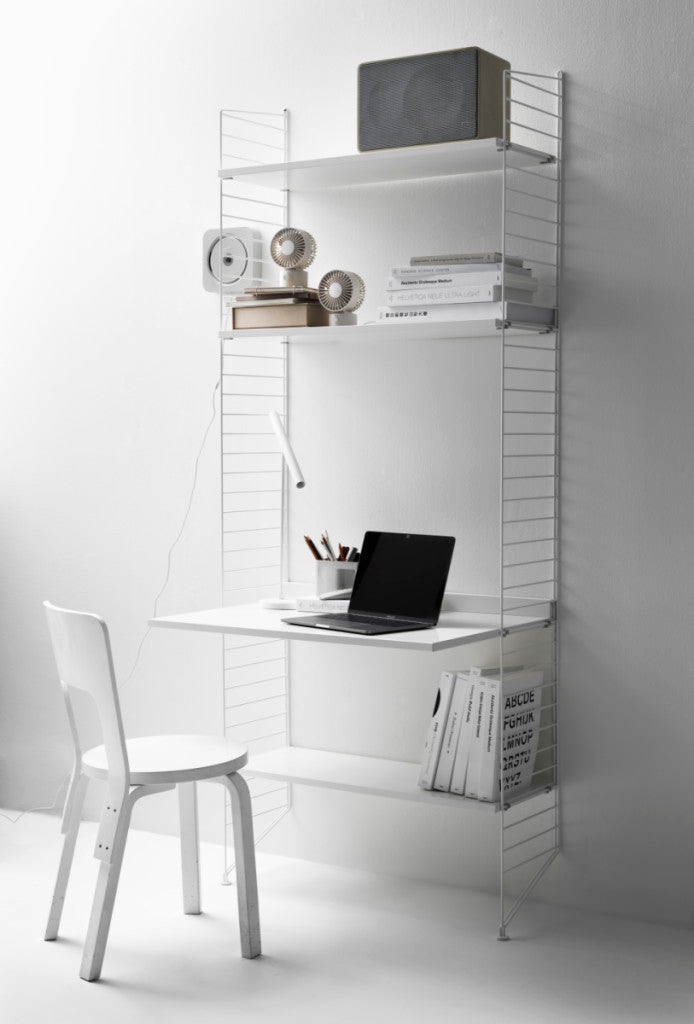 String Workspace Desk/Shelving - Unit A - String Furniture - Shelving - White - HORNE