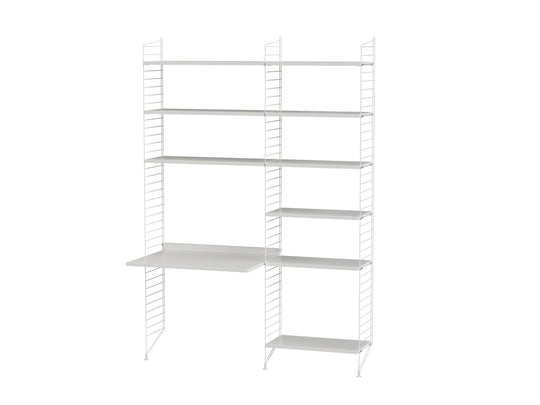 String Workspace Desk/Shelving - Unit B - String Furniture - Shelving - White - HORNE