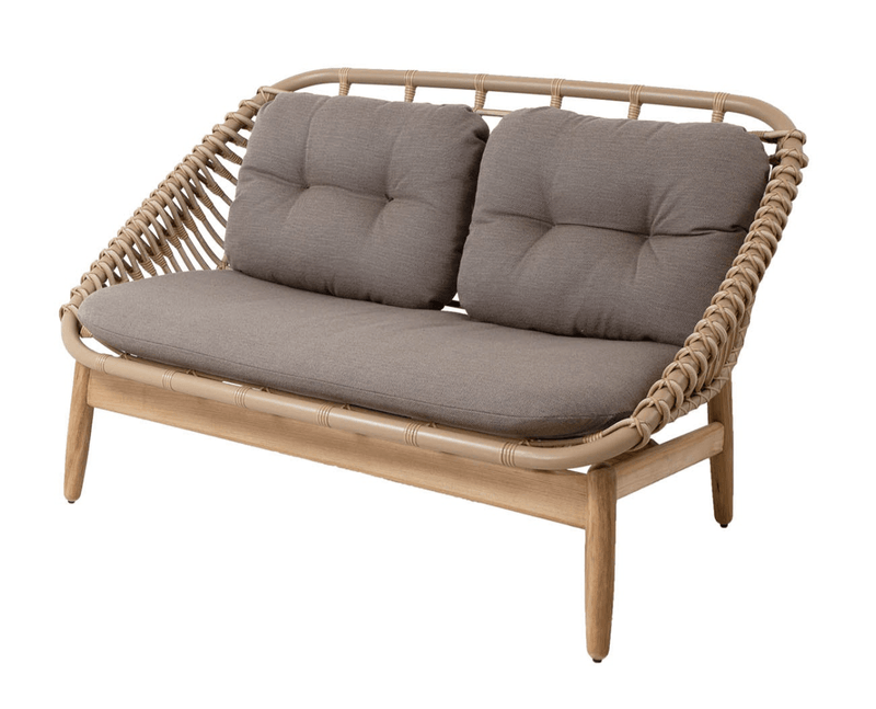 Strington 2 - Seater Sofa - Cane Line - Outdoor Furniture - Taupe AirTouch w/ Teak Frame - HORNE