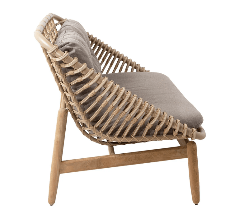 Strington 2 - Seater Sofa - Cane Line - Outdoor Furniture - Taupe AirTouch w/ Teak Frame - HORNE