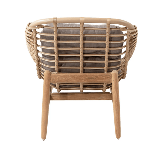 Strington Lounge Chair - Cane Line - Outdoor Furniture - Taupe AirTouch w/ Teak Frame - HORNE