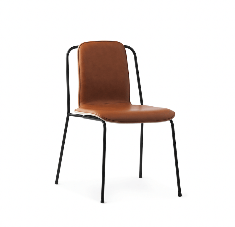 Studio Chair Front Upholstery - Black Steel - Normann Copenhagen - Chairs - Oak - Ultra Leather - 41574 - HORNE