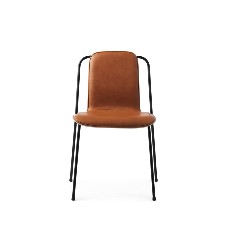 Studio Chair Front Upholstery - Black Steel - Normann Copenhagen - Chairs - Oak - Ultra Leather - 41574 - HORNE
