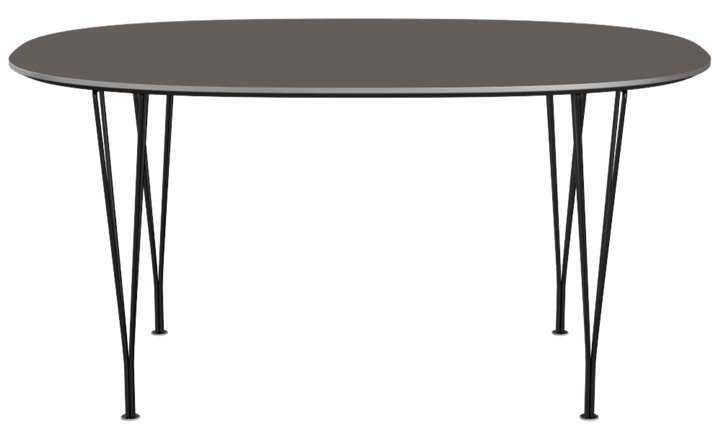 Superellipse™ Dining Table - Fritz Hansen - Table + Task - Grey Finix Laminate - Black - HORNE