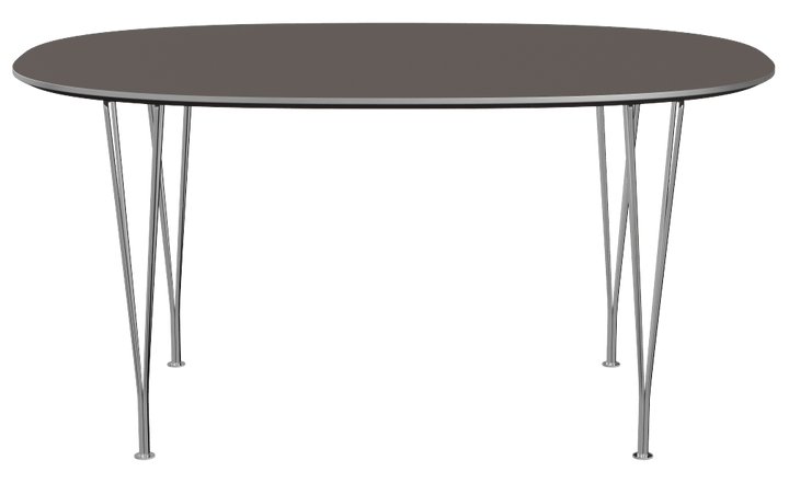 Superellipse™ Dining Table - Fritz Hansen - Table + Task - Grey Finix Laminate - Chromed Steel - HORNE