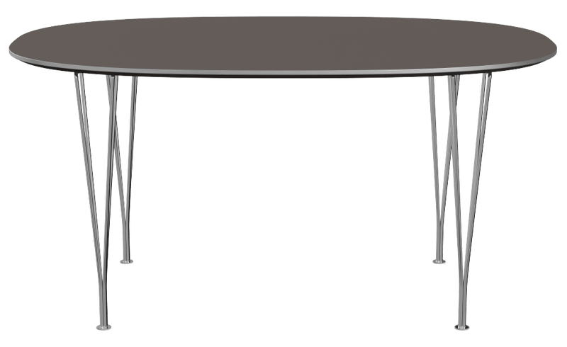 Superellipse™ Dining Table - Fritz Hansen - Table + Task - Clear Lacquered Walnut - Chromed Steel - HORNE