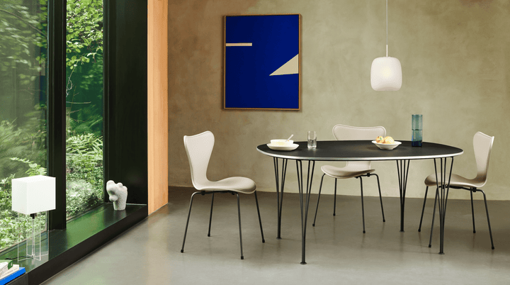 Superellipse™ Dining Table - Fritz Hansen - Table + Task - White Finix Laminate - Nine Grey - HORNE