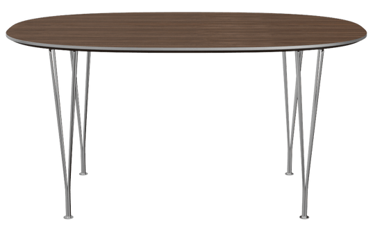 Superellipse™ Dining Table - Fritz Hansen - Table + Task - Clear Lacquered Walnut - Chromed Steel - HORNE