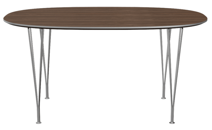 Superellipse™ Dining Table - Fritz Hansen - Table + Task - Clear Lacquered Walnut - Chromed Steel - HORNE