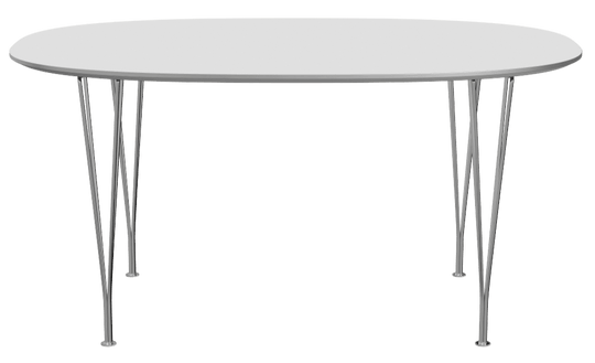 Superellipse™ Dining Table - Fritz Hansen - Table + Task - White Finix Laminate - Chromed Steel - HORNE