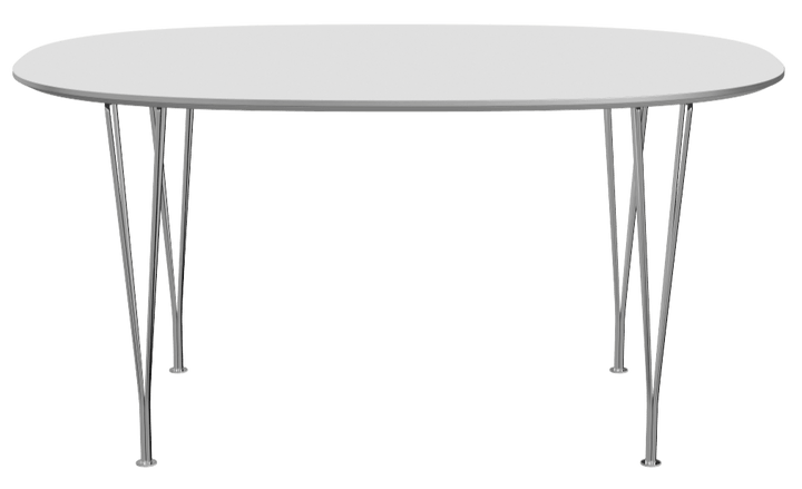 Superellipse™ Dining Table - Fritz Hansen - Table + Task - White Finix Laminate - Chromed Steel - HORNE