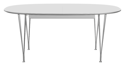 Superellipse™ Extendable Dining Table - Fritz Hansen - Table + Task - White Finix Laminate - Chromed Steel - HORNE
