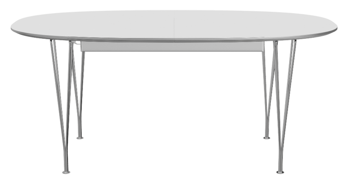 Superellipse™ Extendable Dining Table - Fritz Hansen - Table + Task - White Finix Laminate - Chromed Steel - HORNE