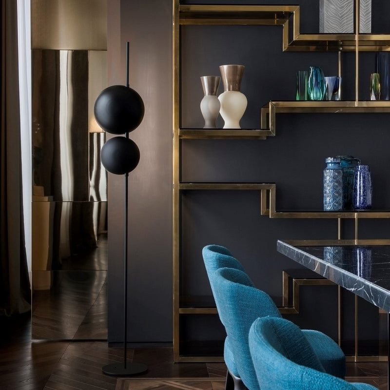 Superluna Floor Lamp - Oluce - Floor Lamps - Black - HORNE