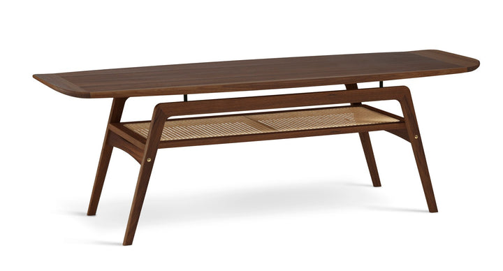 Surfboard Coffee Table - Warm Nordic - Tables - Walnut - With Shelf - HORNE