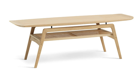 Surfboard Coffee Table - Warm Nordic - Tables - Oak - With Shelf - HORNE