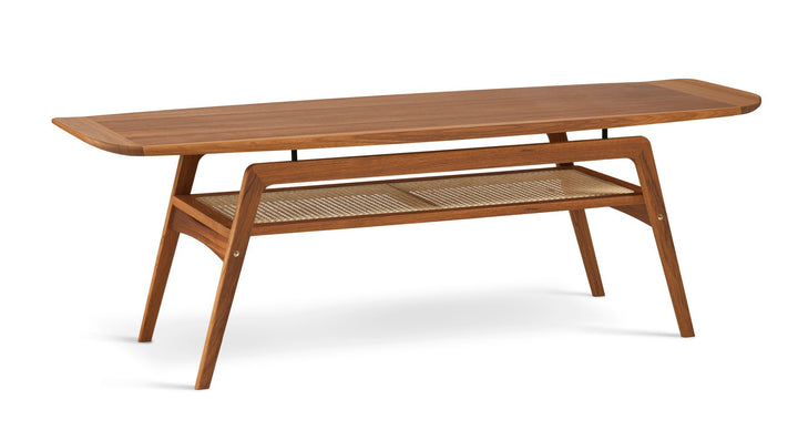 Surfboard Coffee Table - Warm Nordic - Tables - Teak - With Shelf - HORNE