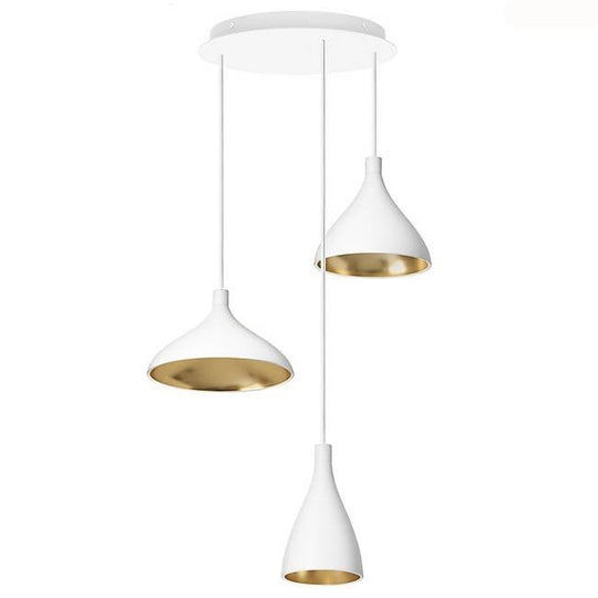Swell Chandelier - Pablo Designs - Chandeliers - Set of 3 - White/Brass - HORNE