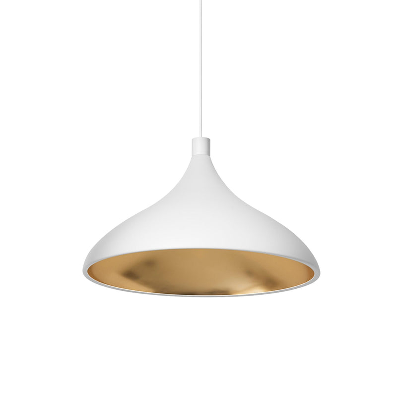 Swell XL Single Pendant - Pablo Designs - Chandeliers - White/Brass - Narrow - HORNE