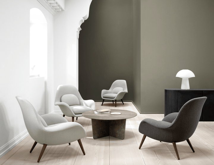 Swoon Lounge - Oiled Oak - Fredericia - Chairs - Grand Mohair 2600 - HORNE