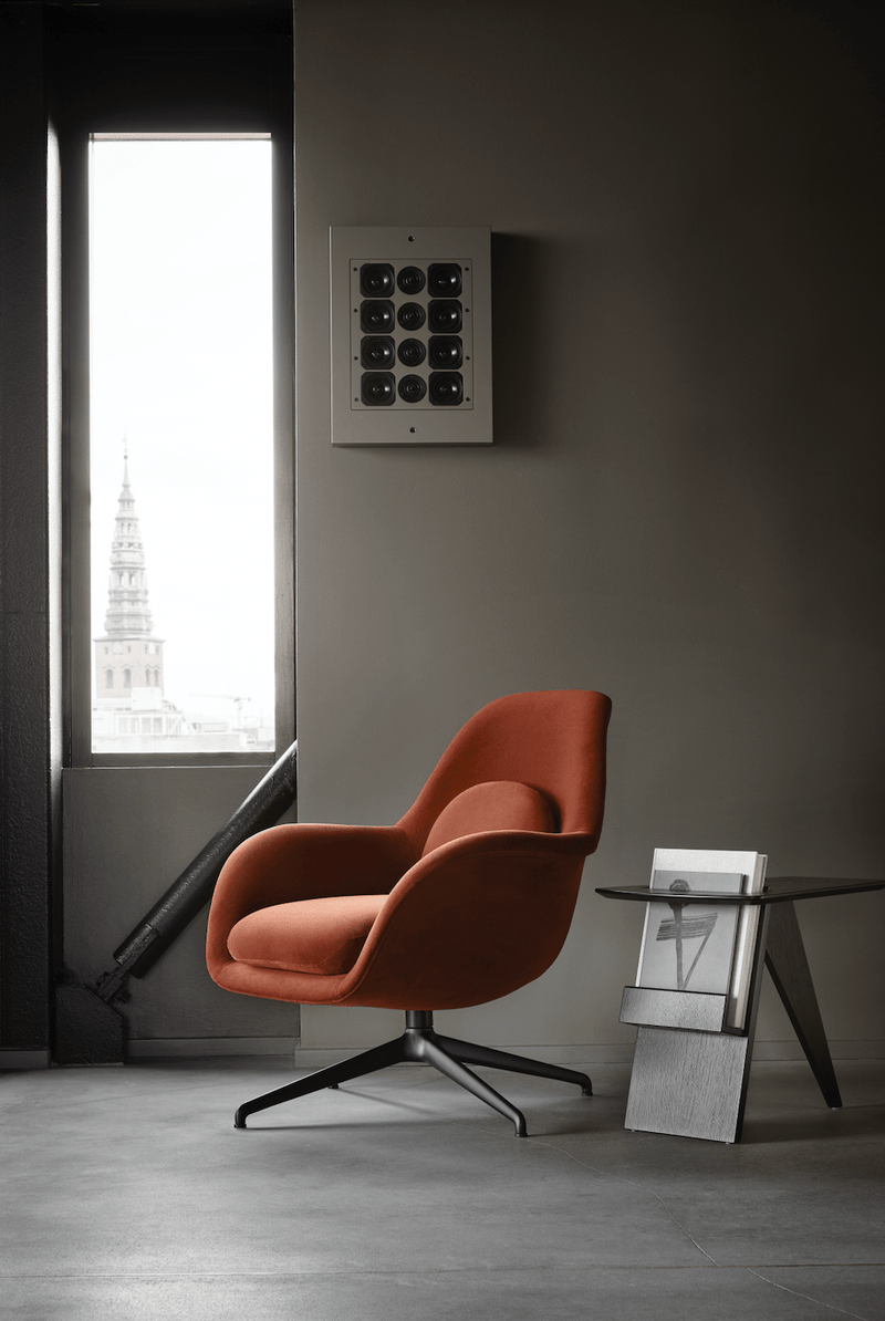 Swoon Lounge Petit Swivel Base - Black - Fredericia - Chairs - Grandmohair 2103 - HORNE