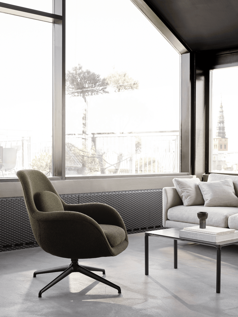 Swoon Lounge Petit Swivel Base - Chrome - Fredericia - Chairs - Omni 307 - HORNE
