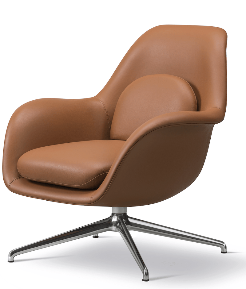 Swoon Lounge Petit Swivel Base - Chrome - Fredericia - Chairs - Omni 307 - HORNE