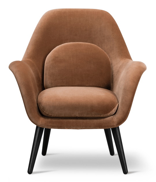 Swoon Lounge Petit Wood Base - Black Lacquered Oak - Fredericia - Chairs - Harald 343 - HORNE