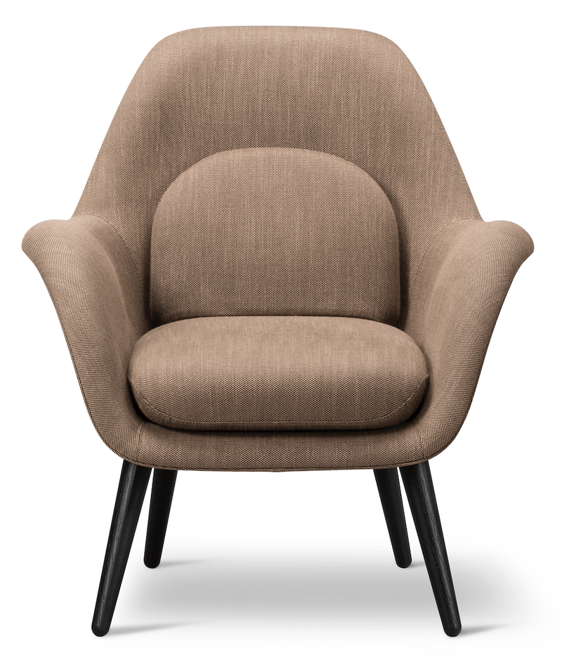 Swoon Lounge Petit Wood Base - Black Lacquered Oak - Fredericia - Chairs - Harald 343 - HORNE